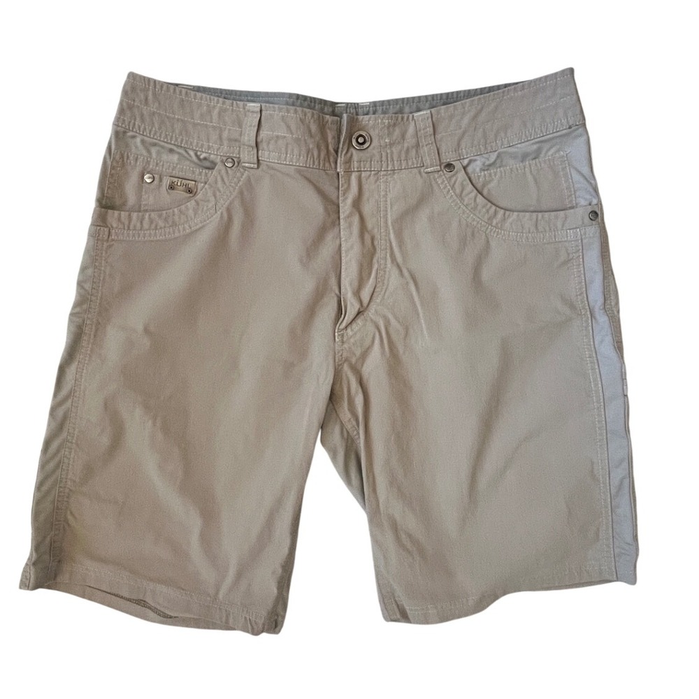 Kuhl Renegade Tan Khaki Technical Hiking Shorts Mens Size 35 Outdoor Trail
